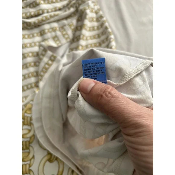 J. McLaughlin Golden Chain Sheath Dress Womens Size XS Ivory Gold Preppy NWT - Picture 5 of 10